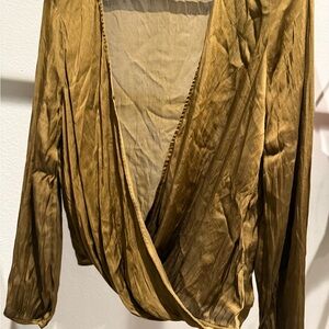 Banana Republic Brown Drape Blouse